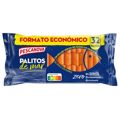 Palitos de mar sin colorantes, ni conservantes PESCANOVA 615 g.