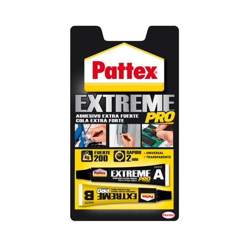 Adhesivo epoxi de 2 componentes, PATTEX Extreme pro, 2x11ml.