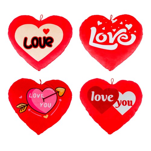 Cojín peluche corazón Lovy  32cm, ideal para San Valentín, modelos surtidos, CREACIONES LLOPIS