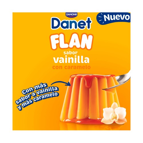 DANONE Danet Flan de vainilla con caramelo 4 x 100 g.