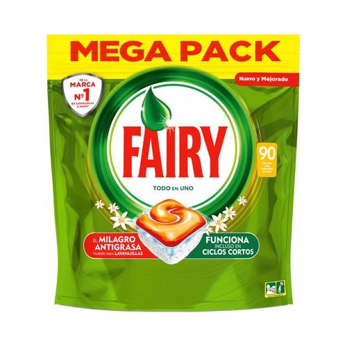 FAIRY Detergente en cápsulas para lavavajillas, todo en uno 90 uds.