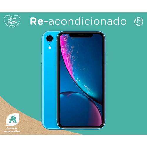 Smartphone 15,49cm (6,1") iPhone XR azul (REACONDICIONADO), 64GB, Chip A12 Bionic, Liquid Retina HD, 12Mpx, iOS 12.
