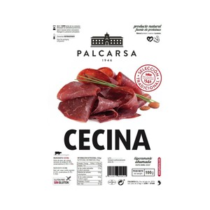 Imagen de PALCARSA Cecina de vacuno ligeramente ahumada y cortada en finas lonchas PALCARSA 100 g.