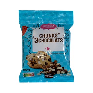 Producto Alcampo Pepitas Tres Chocolates Chunks 100 G.
