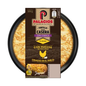 Imagen de Tortilla fresca receta casera, con cebolla y aceite de oliva virgen extra PALACIOS 300 g.