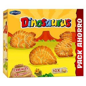 Galleta de cereales con forma de dinosaurios 411 g.
