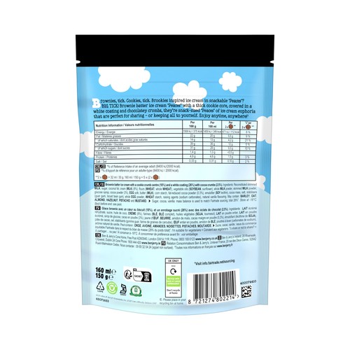 BEN & JERRY´S Peaces Mini helados de brownie y masa de galleta 10 x 15 ml.