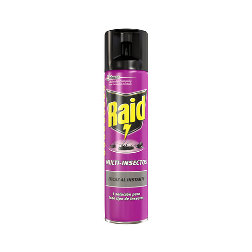 RAID Insecticida especial hormigas, arañas, mosquitos, cucarachas, chinches, etc RAID 400 ml.