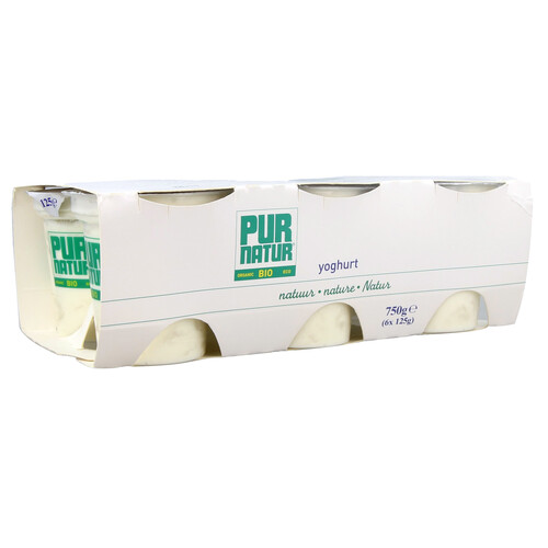 Yogur natural ecológico pack 6 PURNATUR 125 g.