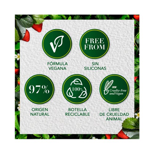 HERBAL ESSENCES Champú purificante e hidratante con fresa y menta HERBAL ESSENCES Bío:renew 400 ml.