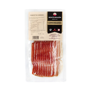 Imagen de MONTE ARAGÓN Panceta curada cortada en finas lonchas y envasada al vacio MONTE ARAGÓN 100 g.
