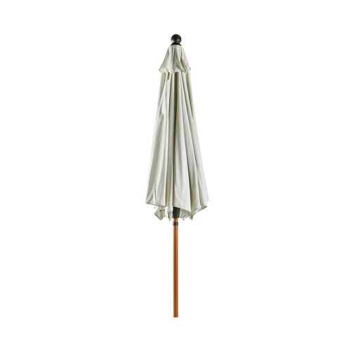 Parasol jardín aluminio poliéster GARDENSTAR efecto madera de 2,7 metros, color crema.