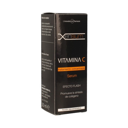 Serum concentrado de vitamina C que promueve la síntesis de colágeno XENSIUM 30 ml.