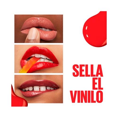 MAYBELLINE perstay vinyl ink   tono 105 Golden Lápiz de labios en tinta líquida con acabado efecto vinilo.