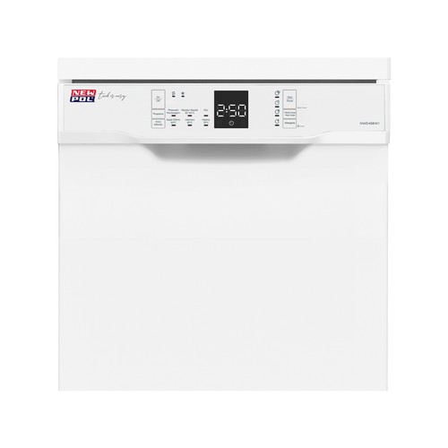 Lavavajillas NEW POL NWD456W.1, capacidad: 10 servicios, clasificación energética: E, H: 85cm, A: 44,8cm, F: 59,8cm.