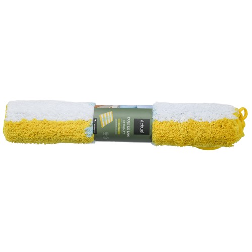 Alfombra baño rayas 50x80cm microfibra poliéster reciclado y caucho termoplástico 1600GSM. ACTUEL