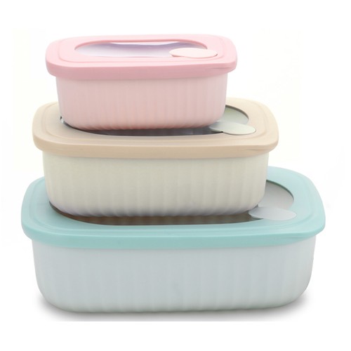 Set 3 recipientes 1600ml, 800ml, 380ml rectangular plástico. MISIPA