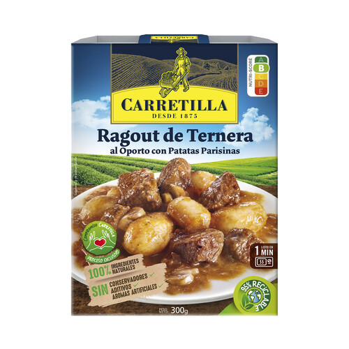 CARRETILLA Ragout de ternera al Oporto con patatas Parisinas CARRETILLA 300 g.