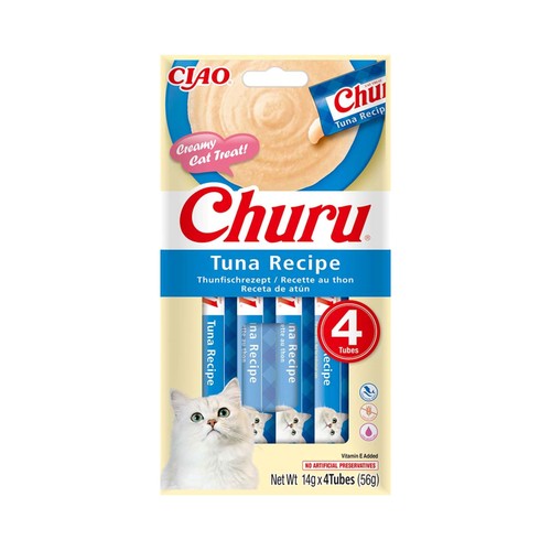 CHURU Snack de gatos líquido con sabor a atún 4X14g