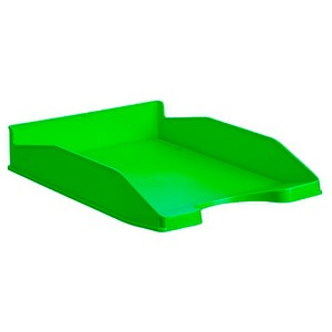 Imagen de Bandeja sobremesa apilable formato A4 plático reciclado de color verde, ARCHIVO 2000.