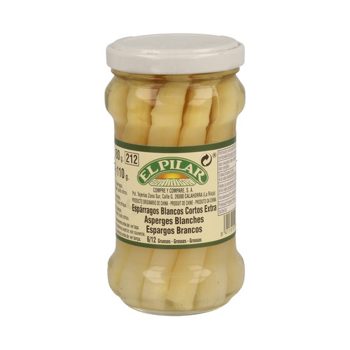 EL PILAR Espárragos blancos extra 6/12 piezas lata de 110 g.
