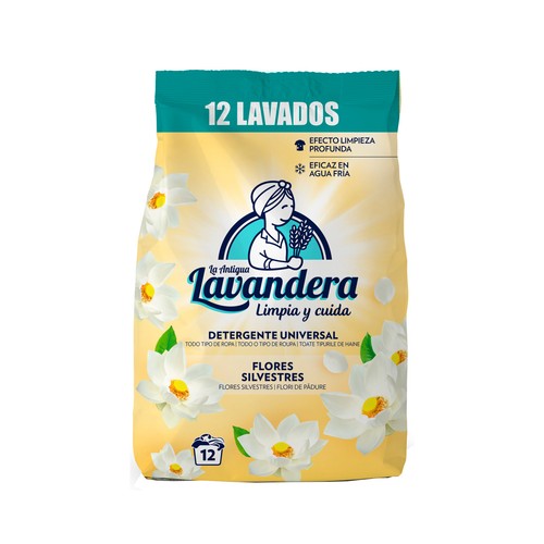 LA ANTIGUA LAVANDERA Detergente en polvo Flores silvestres 12 dosis 660 g.