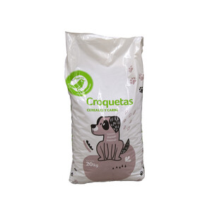 PRODUCTO ECONÓMICO ALCAMPO Comida para perro a base de croquetas de carne y cereales PRODUCTO ECONÓMICO ALCAMPO 20 kg.