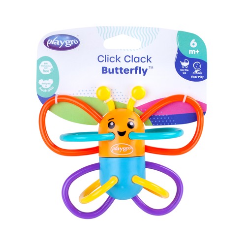 Sonajero mariposa de dentición con sonido para bebé PLAYGRO.