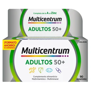 MULTICENTRUM Adultos 50+ Complemento nutricional específico para personas de más de 50 años 90 comprimidos.