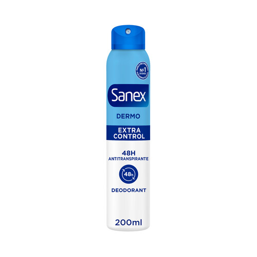 SANEX Dermo extra control Desodorante en spray para mujer con protección antitranspirante y anti-manchas  200 ml.