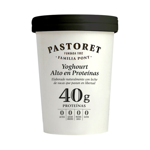 Yogur natural con alto contenido en proteínas (40 g) PASTORET 500 g.