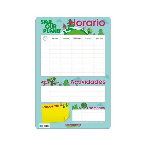 Lamina educativa horario escolar, GRUPO ERIK.