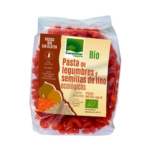 CAMPOMAR NATURE Bio Pasta de legumbres y semillas de lino ecológicas 250 g.