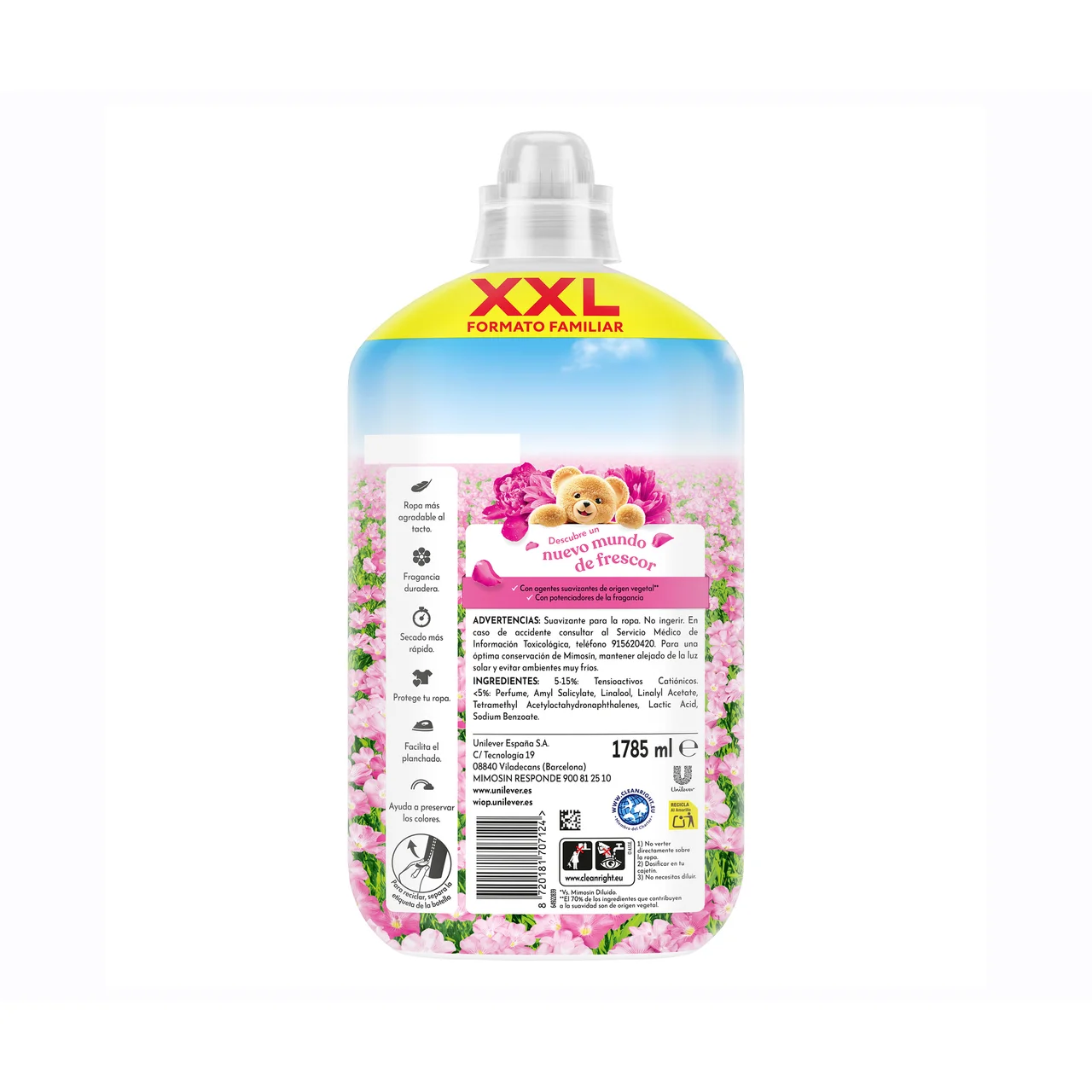 Frescor floral Suavizante concentrado con potenciadores de la fragancia 1785 ml, 105 lavados.