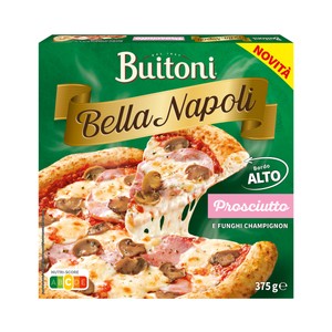 Imagen de BUITONI Bella napoli Pizza de jamón y champiñon con masa gruesa 375 g.