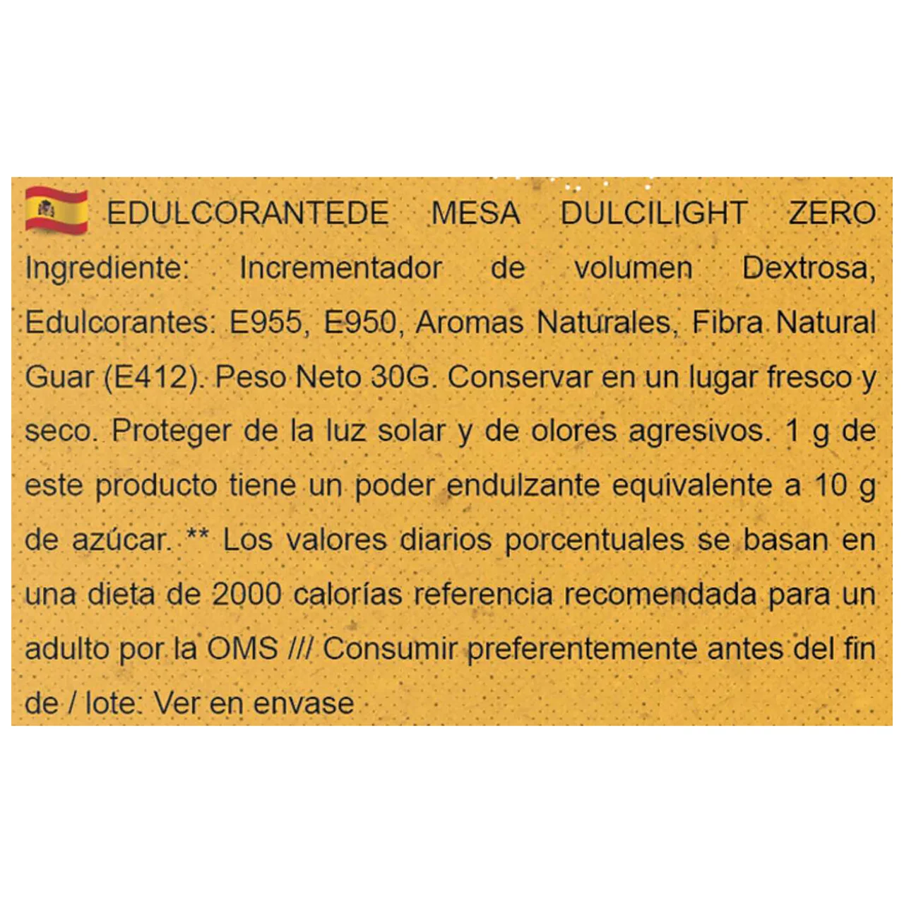 Edulcorante moreno de sabor natural y zero calorias 50 sobres.