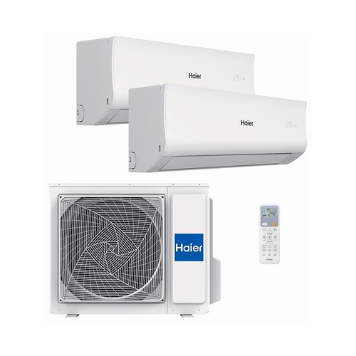 Aire acondicionado (split 2x1) con bomba de calor HAIER Tider R 25+35/40, WiFi, 2752/.2322frig/h. A++/A+++, gas R32. (Hasta 28/19m² aprox.)