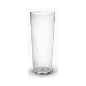 Imagen de Pack de 6 vasos de tubo de plastico reutilizable transparente de 300CC, MAXI