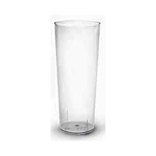 Pack de 6 vasos de tubo de plastico reutilizable transparente de 300CC, MAXI