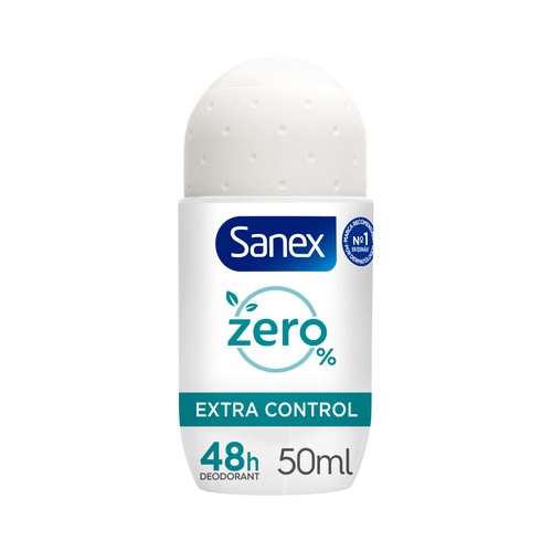 SANEX Zero % extra control Desodorante roll on para mujer antitranspirante hasta 48 horas 50 ml.
