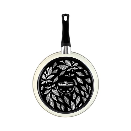 Sartén de acero esmaltado con interior antiadherente piedra, 28cm., apta para inducción, MAGEFESA Cream.