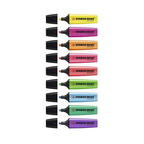 Marcador fluorescente STABILO BOSS ORIGINAL - Estuche de 8 colores.