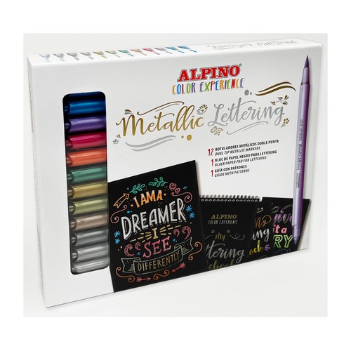 Set 12 rotuladores iniciación al lettering, ALPINO.