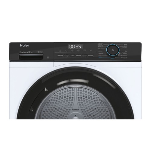 Secadora por condensación HAIER HD100-A2939E-IB capacidad de secado: 10KG, H: 85cm, A: 59,6cm, F: 62,5cm.