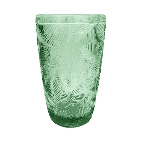 Vaso vidrio relieve 35 cl color verde claro. ACTUEL