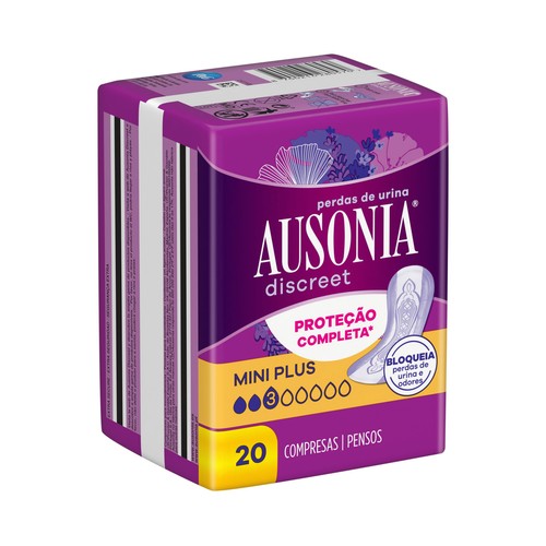 AUSONIA Discreet Compresas para pérdidas de orina mini plus (leves) 20 uds.