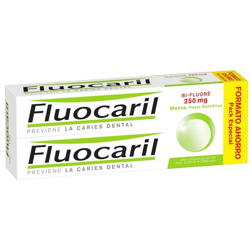 FLUOCARIL Pasta de dientes con alta concentración de flúor y sabor a menta FLUOCARIL 2 x 125 ml.