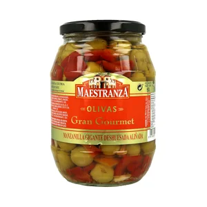 MAESTRANZA Aceituna aliñada manzanilla sin hueso 570 g.