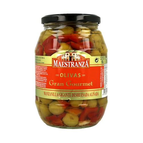 MAESTRANZA Aceituna aliñada manzanilla sin hueso 570 g.