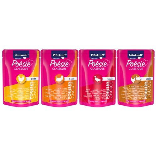 VITAKRAFT Pienso húmedo para gatos en bolsa a base de aves VITAKRAFT Poesie 12x85 gr.